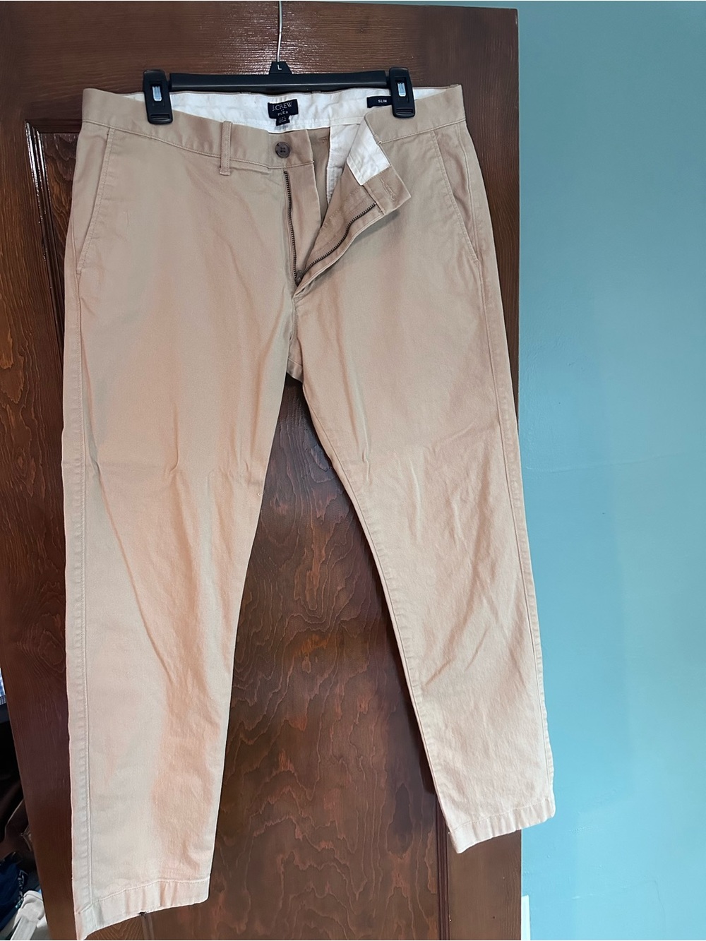 Men's Beige Chino Pants - Slim Straight Fit